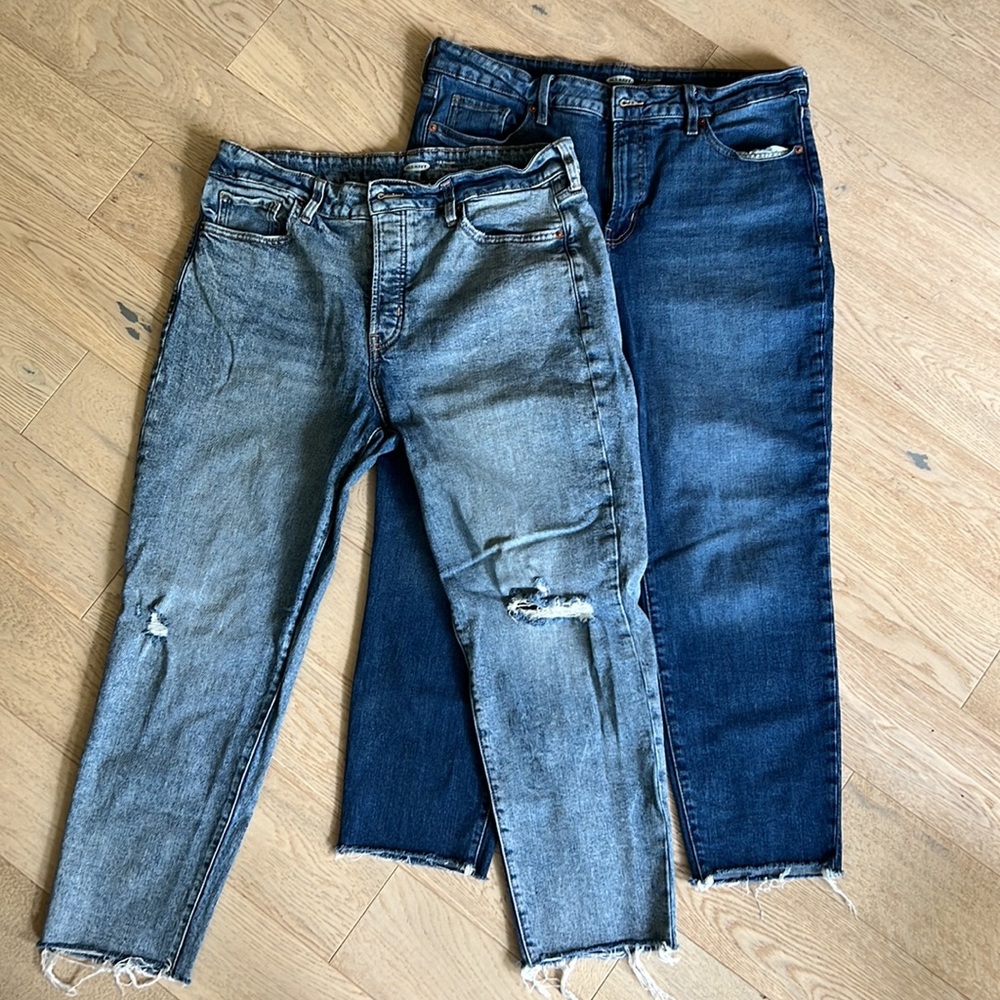 Old Navy OG Straight Jeans, High Rise, Secret Slim Pockets, 14 (TWO PAIRS!)